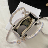 Plaid Pattern PU Leather Crossbody Bag for Women Shoulder Handbag Tote Purse