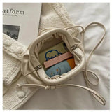 Pleated Clip Women's Shoulder Crossbody Bag Soft PU Leather HandBag Messenger