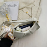 Pleated Shoulder Bag Leather Crossbody Handbag