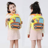 Small Plush Backpack Interesting Engineering Cars Kids School Bag