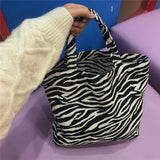 Leopard Jacquard Portable Shoulder Bag Lightweight Tote Handbag