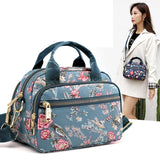 Small Purple Flower Nylon Shoulder Bag for Women