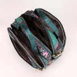 Small Purple Flower Nylon Shoulder Bag for Women