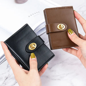 Small Purse Female Short Style Pure Color High-end Student Ins Multi-card Thin