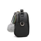 Women's Hairball Crossbody Bag PU Leather Messenger Bag