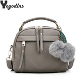 Women's Hairball Crossbody Bag PU Leather Messenger Bag