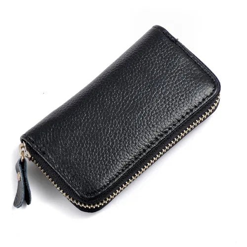 10 Colors Option Split Cow Leather Zipper Pocket Keys Case Holder Bag