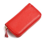 10 Colors Option Split Cow Leather Zipper Pocket Keys Case Holder Bag