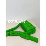 Red Woven Pillow Bag Autumn Winter Women's Shoulder Messenger Down Bag
