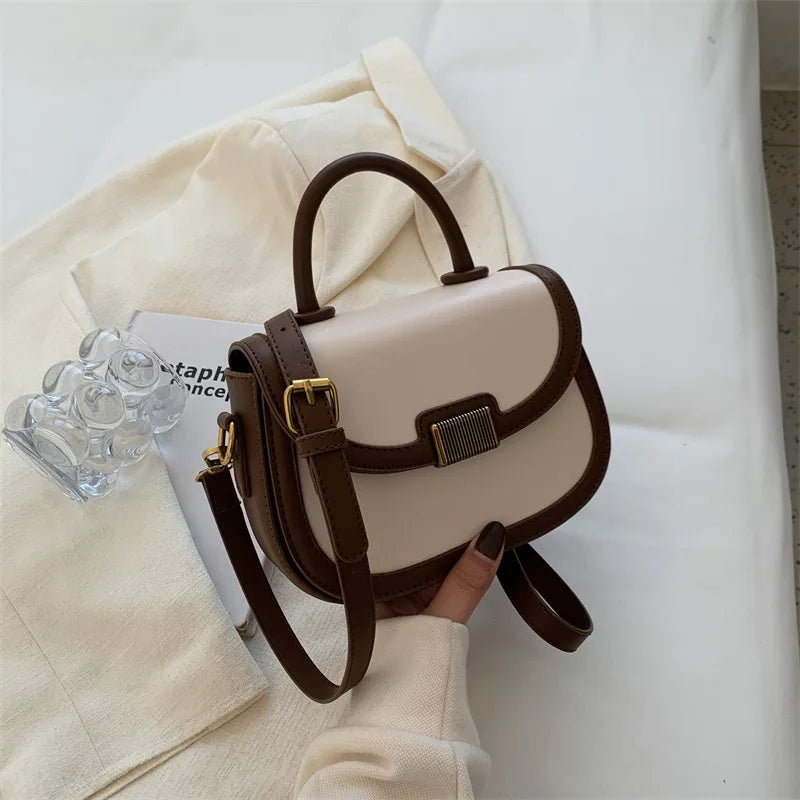 Retro Fall Winter Saddle Shoulder Purses Handle Clutch Women Bags