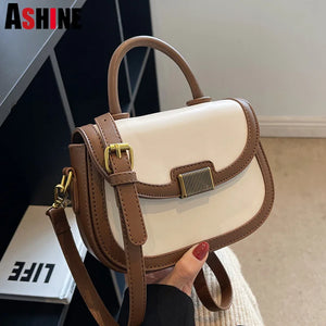 Retro Fall Winter Saddle Shoulder Purses Handle Clutch Women Bags