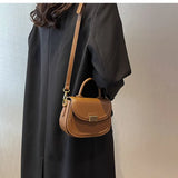 Retro Fall Winter Saddle Shoulder Purses Handle Clutch Women Bags