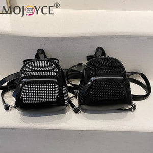 Rhinestone Backpack Women Crystal Shoulder School Bags Storage Tote