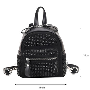 Rhinestone Backpack Women Crystal Shoulder School Bags Storage Tote