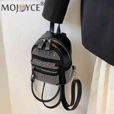 Small Rhinestone Backpack for Women Crystal Travel Casual Shoulder School Bag
