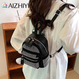 Small Rhinestone Backpack for Women Crystal Traveling Shoulder Bag