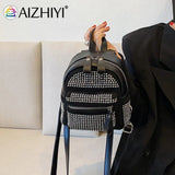 Small Rhinestone Backpack for Women Crystal Traveling Shoulder Bag