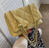 Small Rhombus Chain Messenger Bag Embroidery Thread Shoulder Bag