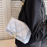 Small Rhombus Chain Messenger Bag Embroidery Thread Shoulder Bag