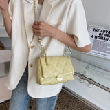 Small Rhombus Chain Messenger Bag Embroidery Thread Shoulder Bag