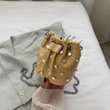 Small Rivet Women Purse With Chain, High Purses and Handbags