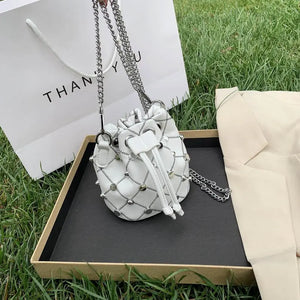 Small Rivet Women Purse With Chain, High Purses and Handbags