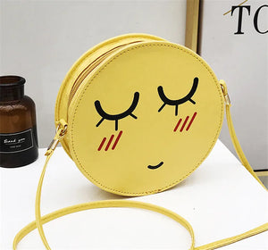 Smiley Face Girl Messenger Bag Cartoon Shoulder Bag