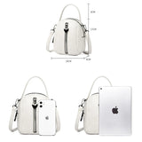 Round Tote Bag PU Leather Shoulder Bag Ladies Casual Diagonal