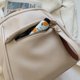 Small School Backpack Women Solid PU Leather Backpack Back To School Bags