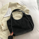 Women's Small Scrub Leather Shoulder Bag - Winter Ladies Shopper Handbag
