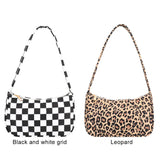 Retro Leopard Print Tote Nylon Shoulder Bag