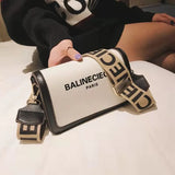 Women's PU Leather Shoulder Bag Wide Strap Messenger Bag H