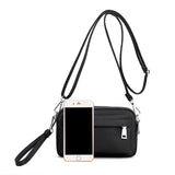 Women's Solid Nylon Shoulder Bag Waterproof Crossbody Soft Zipper Clutch Sac