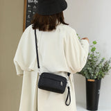 Women's Solid Nylon Shoulder Bag Waterproof Crossbody Soft Zipper Clutch Sac