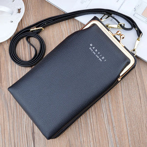 Soft Leather Cell Phone Bag Ladies Crossbody Bag Purse Mini Sac