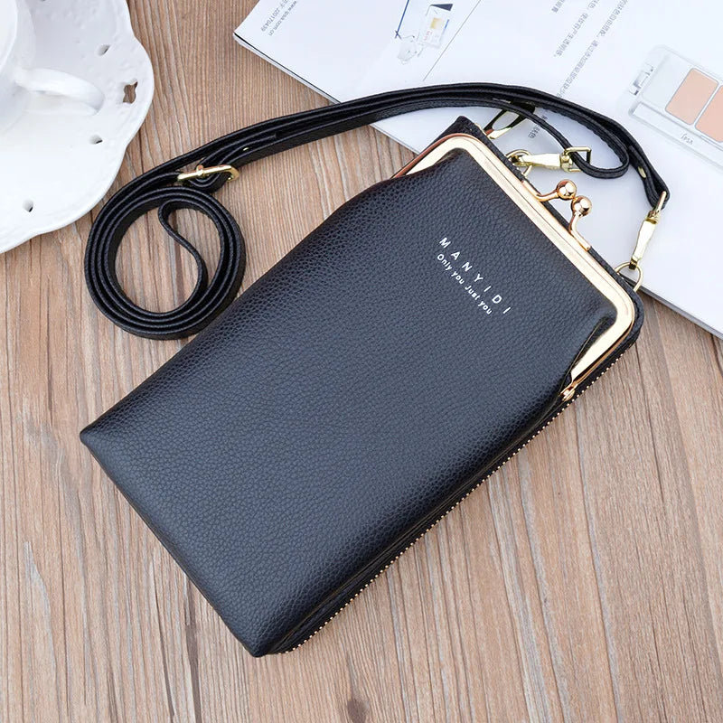 Soft Leather Cell Phone Bag Ladies Crossbody Bag Purse Mini Sac