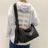 Retro PU Leather Messenger Bag Japanese Style Shoulder Bag for Men and Women