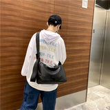 Retro PU Leather Messenger Bag Japanese Style Shoulder Bag for Men and Women