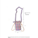 Canvas Women Mini Shoulder Bag Plaid Wallet