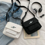 Embroidery Planet Crossbody Bag Canvas Messenger Pouch
