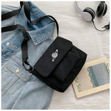 Embroidery Planet Crossbody Bag Canvas Messenger Pouch
