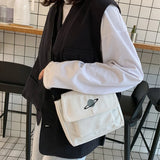 Embroidery Planet Crossbody Bag Canvas Messenger Pouch