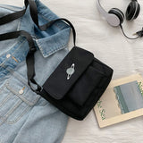 Embroidery Planet Crossbody Bag Canvas Messenger Pouch