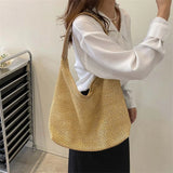 Summer Straw Woven Crossbody Shoulder Bag Lady Travel Purse