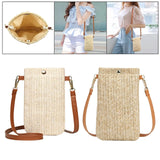 Summer Beach Rattan Shoulder Bag with Adjustable Strap