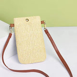 Summer Beach Rattan Shoulder Bag with Adjustable Strap