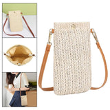 Summer Beach Rattan Shoulder Bag with Adjustable Strap