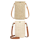 Summer Beach Rattan Shoulder Bag with Adjustable Strap