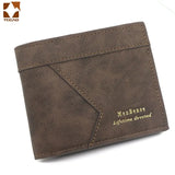 Slim Leather Men's Wallet with Money Portomonee
