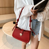 Solid PU Leather Shoulder Bags for Women Lady Crossbody Bags